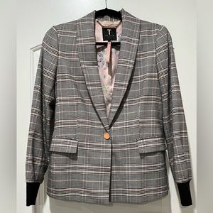 TED BAKER LONDON CHECK BLAZER WOMENS SIZE 1 US 2